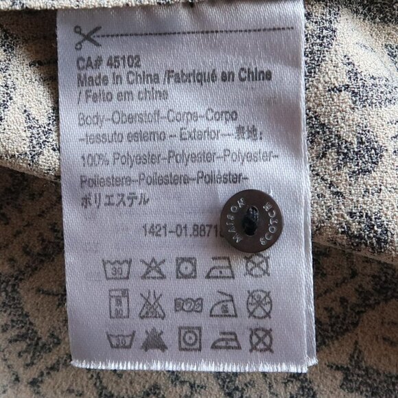 Maison Scotch Black & Cream Print Scoop Neck 3/4 Sleeve Drawstring Mini Dress 8 - Picture 12 of 13